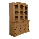 Aparador Cristalero Modular Linea Mexicana Madera Maciza Lustrado