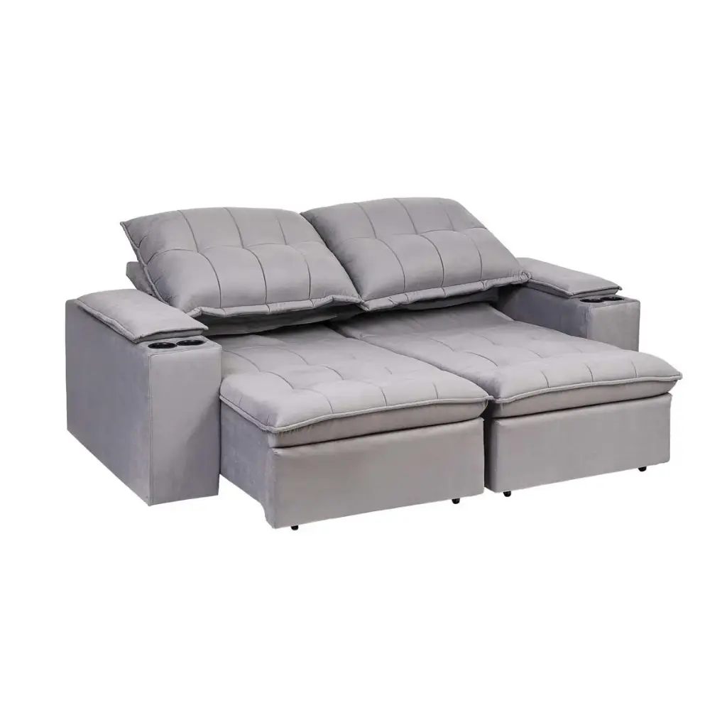 Sofa Retractil Atlanta Gris Tela 