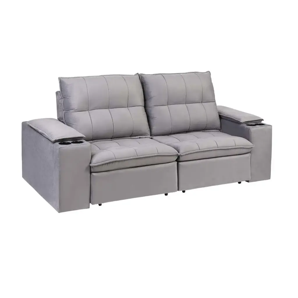 Sofa Retractil Atlanta Gris Tela 