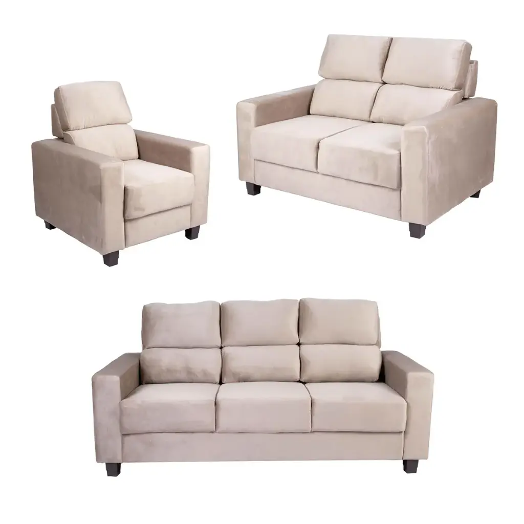 SOFA HOUSTON BEIGE 3 CUERPOS