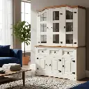 Aparador Cristalero Modular Linea Mexicana Madera Maciza Lustrado